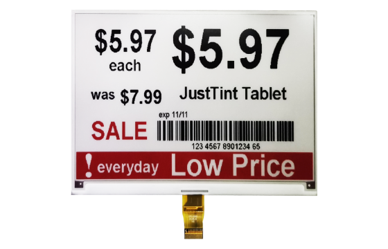 7.5" Black/White/Red ePaper Display