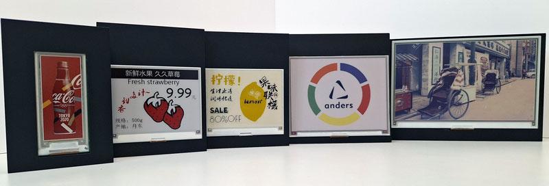 selection of epaper display with zero power to hold an image