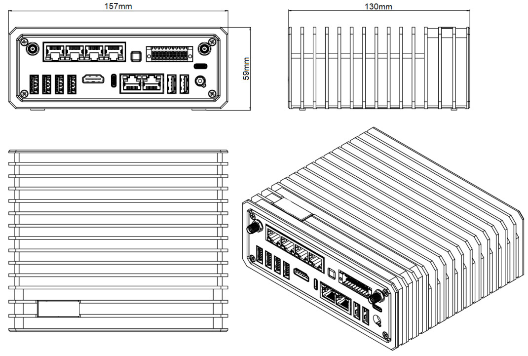 dimensions (fanless)